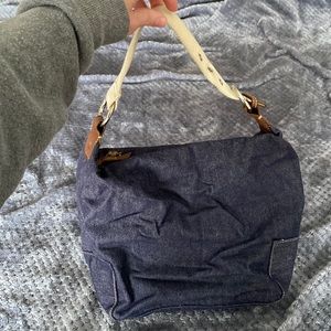 GC adorable Gap dark denim and brown leather purse
